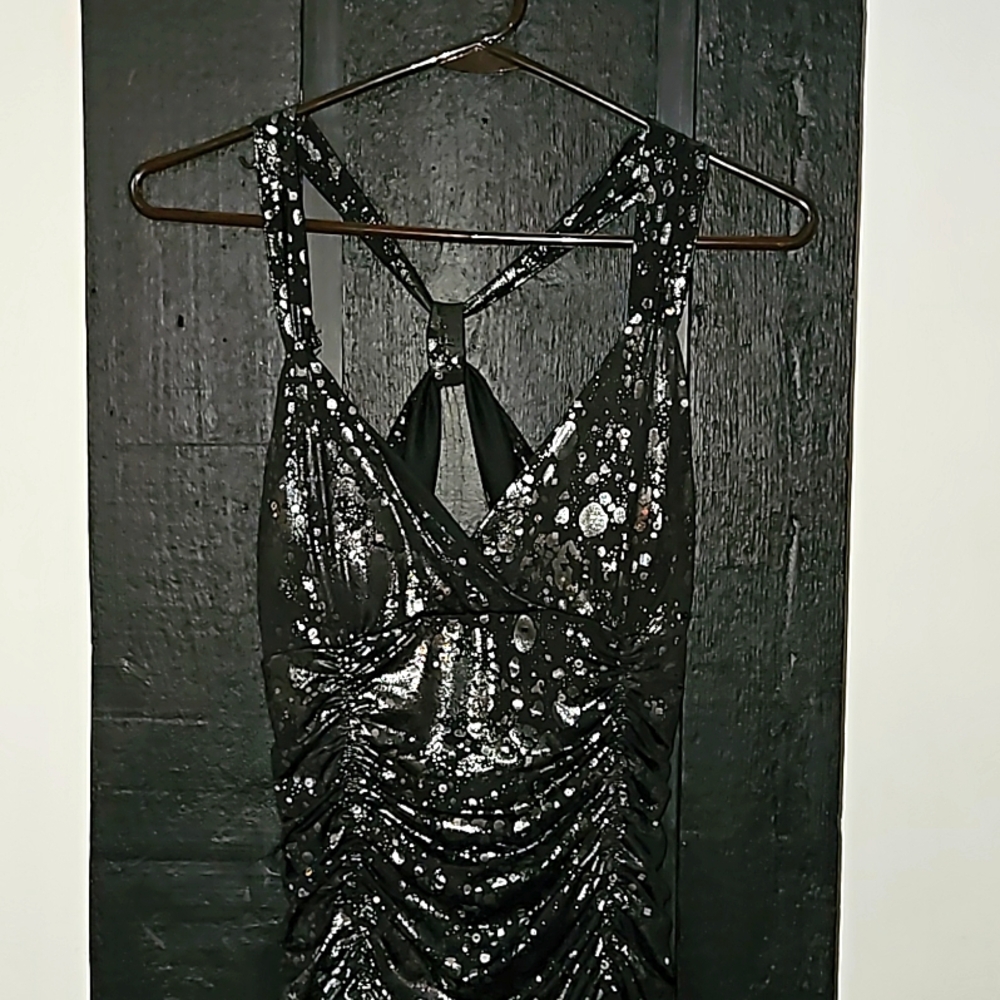 Cross back body hugging sexy dress